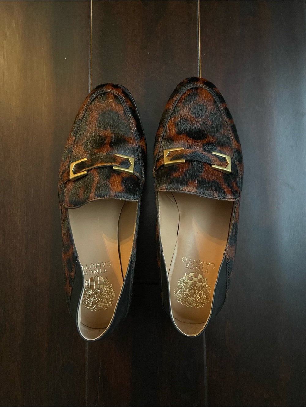 Women’s  Leopard Print Loafers with Gold Bit Accent